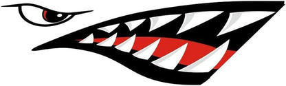 Kayak Stickers, Waterproof Shark Teeth Mouth Decals for Fishing Boat, Kayak Accessories （Pack of 2, Left&Right）