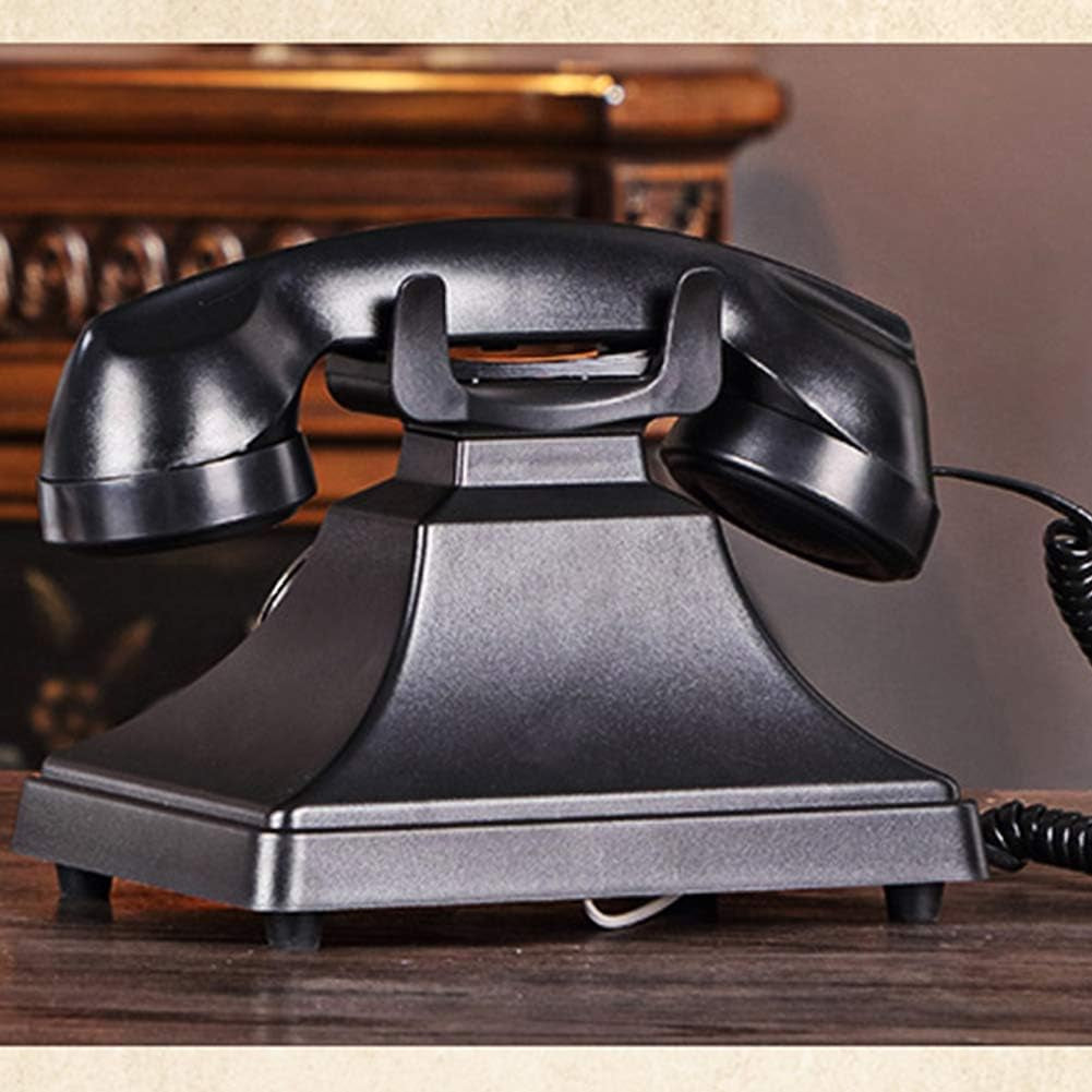 Rotary Phones for Landline, Retro Landline Telephone Old Fashion Home Phones with Mechanical Ringer and Speaker Function(Black)