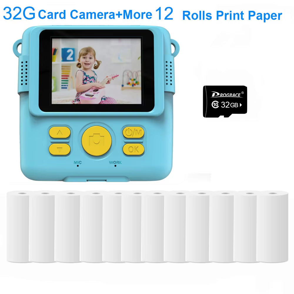 Kids Camera Instant Print Camera for Kids Printing Camera Toy Birthday Gifts Present for Girls Boys Digital Camera Print Photos