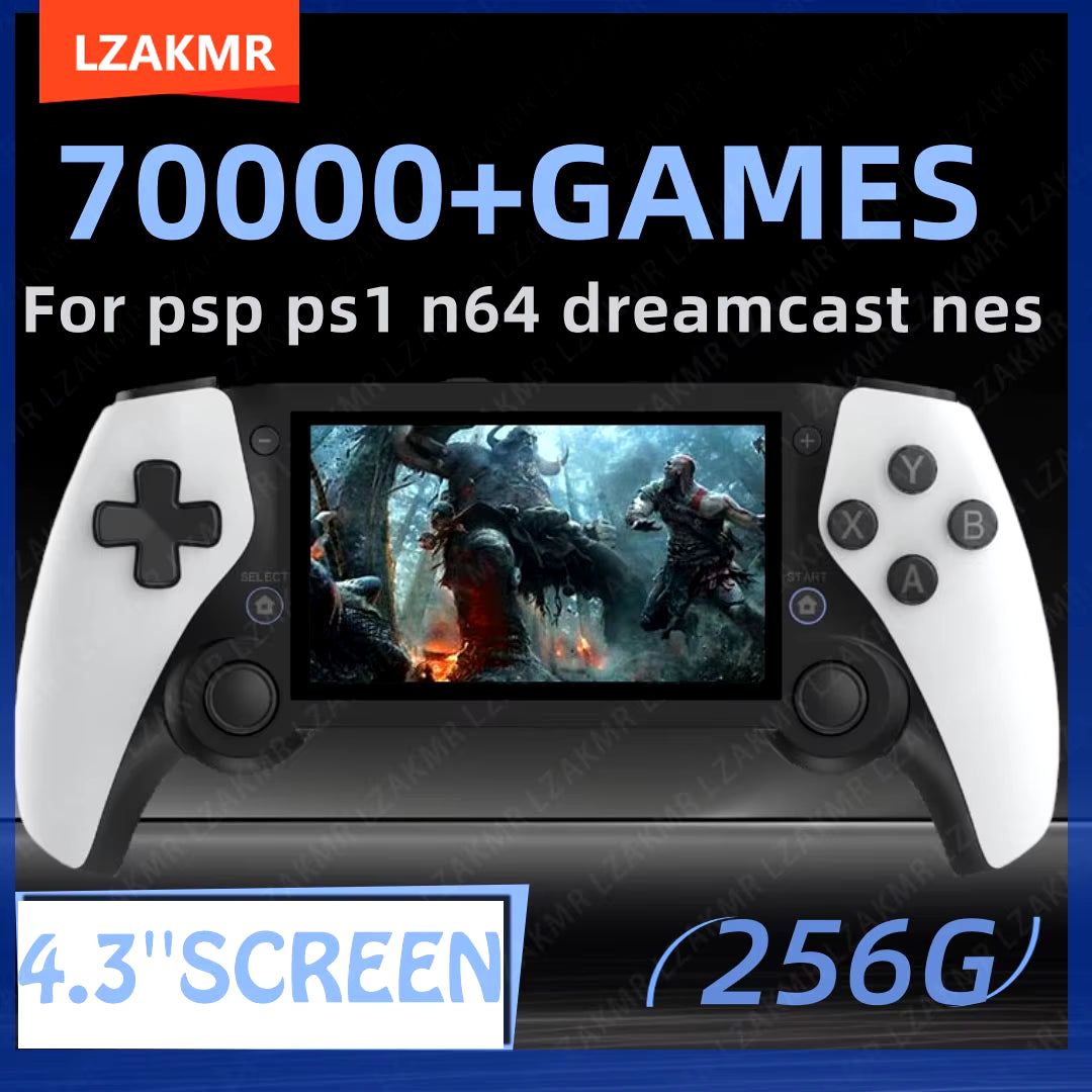 New M25 Handheld Game 4.3 HD Screen 256G 70000+ Games Dual Console Player Retro Portable Video Game for Psp Ps1 N64 Dreamcast