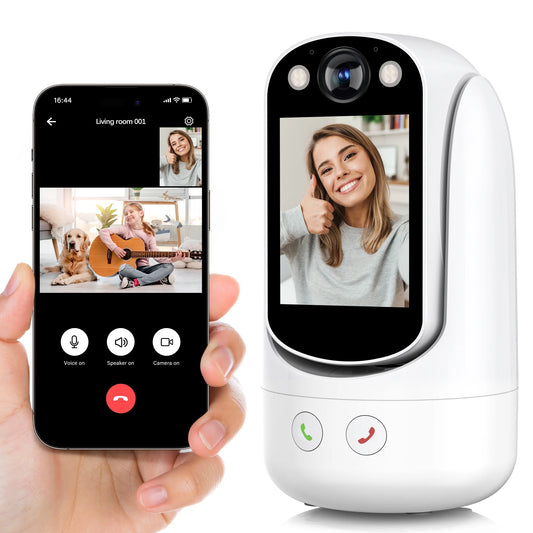 Baby Monitor with Two Way Video Call, 1080P HD Wifi Cameras W/ 2.8” Screen for Home Security/Baby Monitor/Pet Camera, AI Motion Detection&One-Click Call, Full-Color Night Vision for Baby Pet Elderly