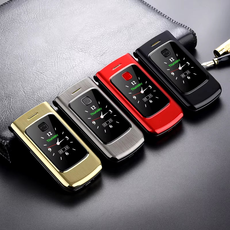 F18 Flip Celular Mobile Phones Dual Screen Speed Dial SOS Radio Recorder Torch MP3 Clamshell Cell Phones Free Shipping