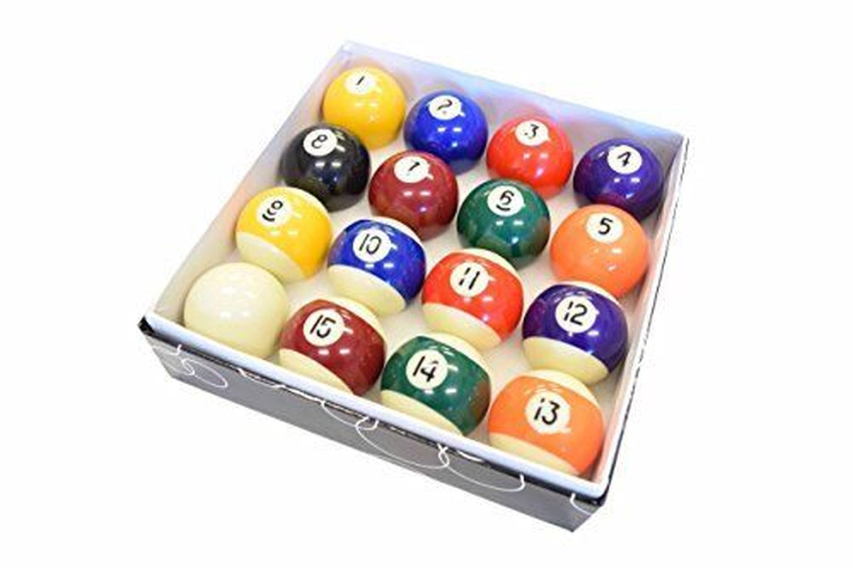 Pool Table Billiard Ball Set - Regulation Size 2-1/4" Full 16 Pool Standard