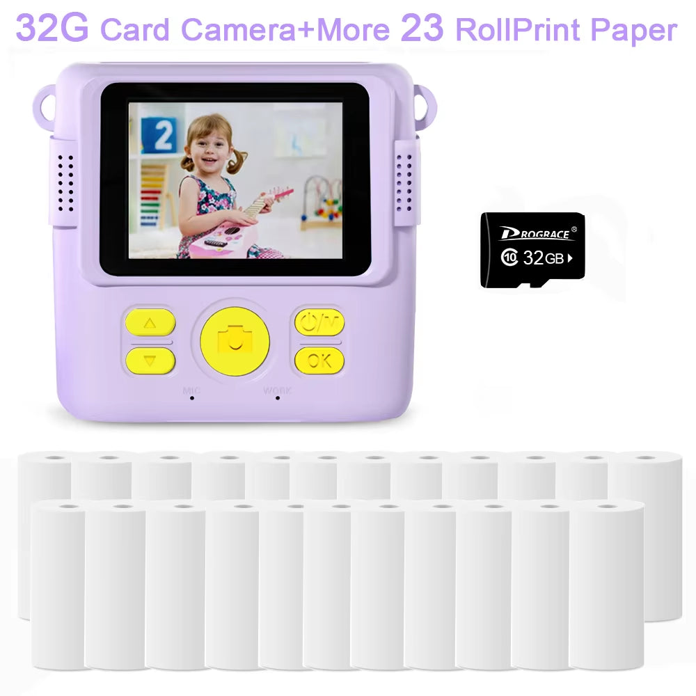 Kids Camera Instant Print Camera for Kids Printing Camera Toy Birthday Gifts Present for Girls Boys Digital Camera Print Photos