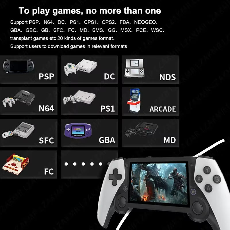 New M25 Handheld Game 4.3 HD Screen 256G 70000+ Games Dual Console Player Retro Portable Video Game for Psp Ps1 N64 Dreamcast