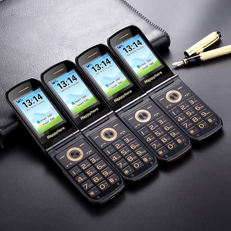 F18 Flip Celular Mobile Phones Dual Screen Speed Dial SOS Radio Recorder Torch MP3 Clamshell Cell Phones Free Shipping