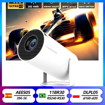 Projector HY300 Pro 4K Android 11 Dual Wifi6 260ANSI Allwinner H713 BT5.0 1080P 1280*720P Home Cinema Outdoor Projetor