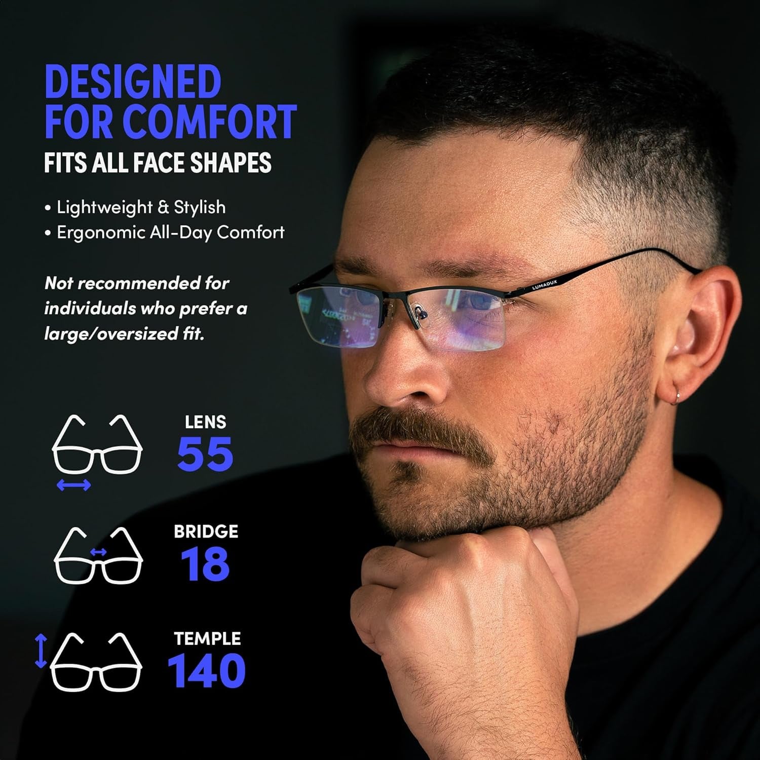 Computer Blue Light Glasses Men Blocking for Reading, Eye Strain Headaches and Blurry Vision | Blocker Gaming Glasses