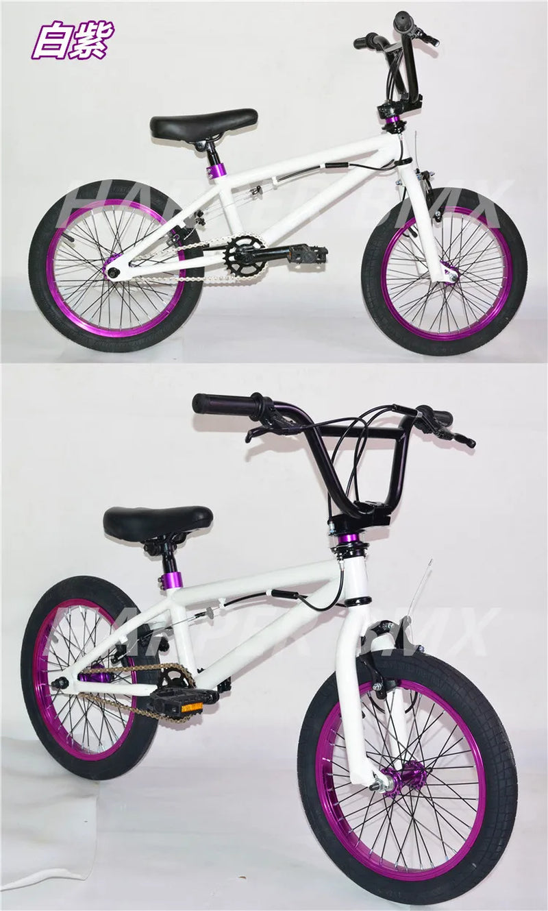 16Inch BMX Bike Colourful BMX Bikes Children'S Show Bikes Street Stunt BMX Bikes