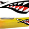 Kayak Stickers, Waterproof Shark Teeth Mouth Decals for Fishing Boat, Kayak Accessories （Pack of 2, Left&Right）