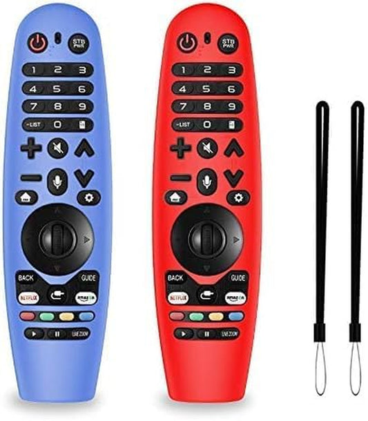 2 Packs Silicone Remote Cover for LG AN-MR19BA / LG AN-MR18BA / LG AN-MR600 / LG AN-MR650/ Magic Remote Control,  Lightweight Protective Case Cover with Lanyard for LG Smart TV Remote